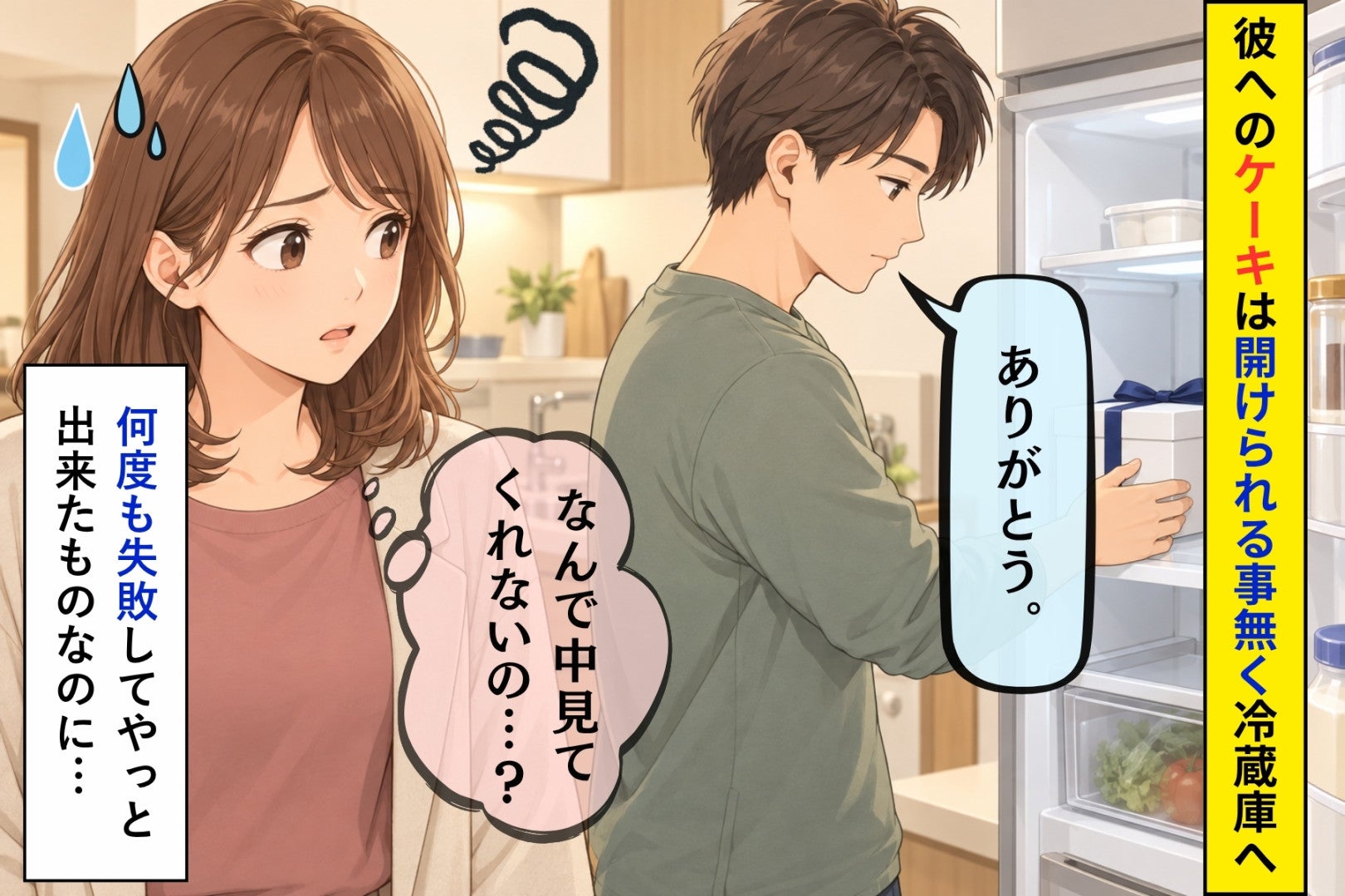 「うん、そのうちね」付き合って１か月の彼の誕生日に焼いたケーキが、箱も開けずに冷蔵庫の奥へ