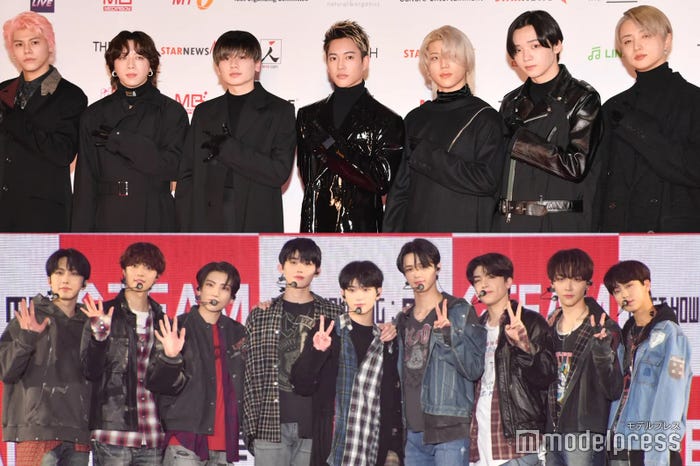 (上段)BE:FIRST(下段)&TEAM (C)モデルプレス