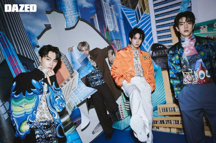 (左から)JAY、NI-KI、HEESEUNG、JAKE/photo by Dazedマガジン(提供写真)