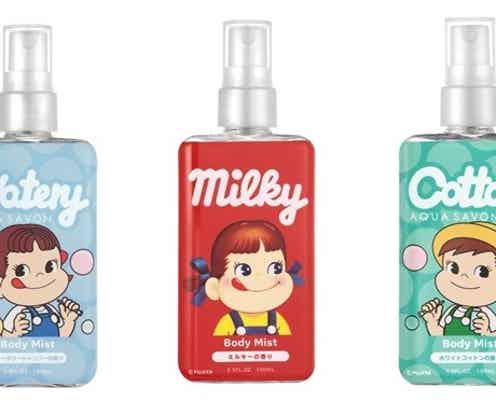 4月25日「不二家・ペコちゃん」×「アクア シャボン」コラボ ボディミスト発売