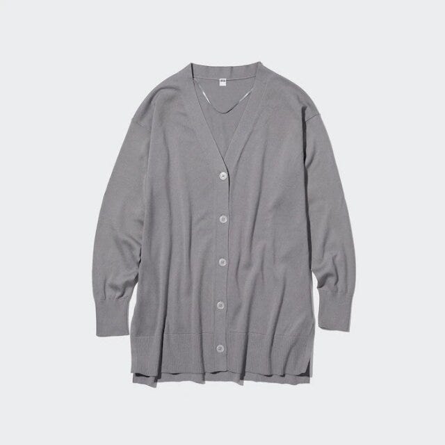 ユニクロ　uniqlo　レディース　おすすめ　オススメ　コスパ　2023　春　UVカット　紫外線対策　日焼け対策　着る日焼け止め　カーディガン　UVカットVネックロングカーディガン　ロングカーディガン