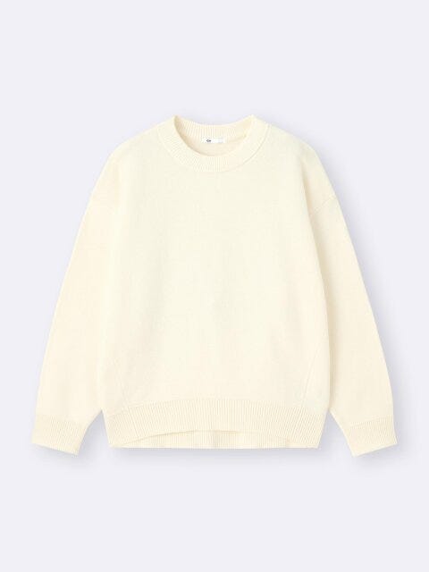 スウェットライクニットオーバーサイズプルオーバー 2025gu冬大人女性おすすめスウェットライクニットオーバーサイズプルオーバー