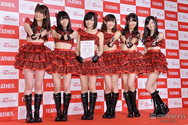 （左から）吉田朱里、矢倉楓子、山本彩、渡辺美優紀、白間美瑠、上西恵