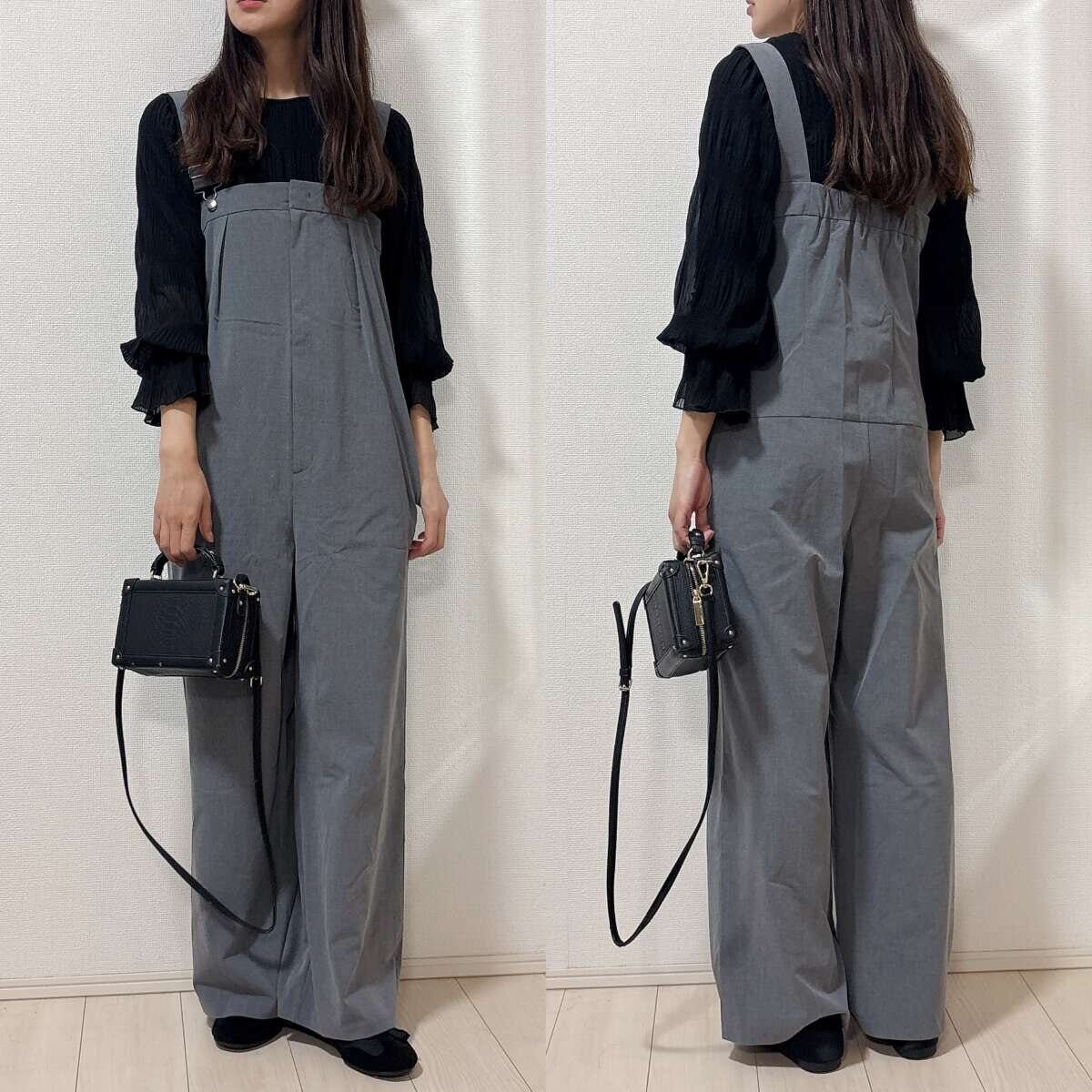 GUギャザーバレエスニーカー GUギャザーバレエスニーカーとサロペットコーデ