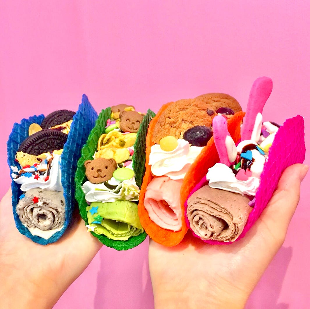 “映え”指数120%の最先端スイーツ「アイスクリームタコス」が原宿に上陸