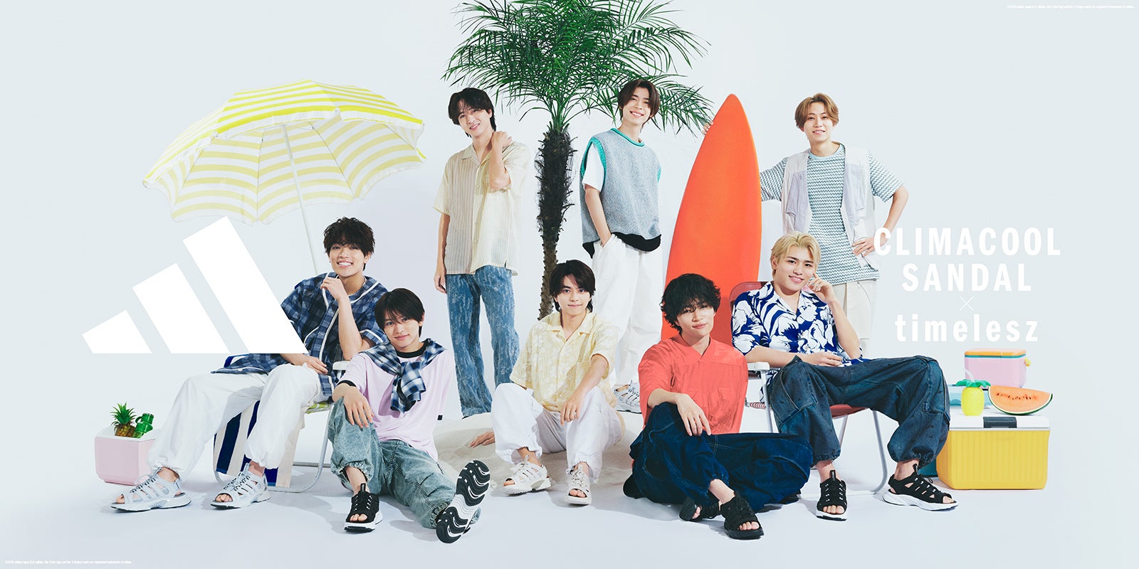 timelesz／アディダス「CLIMACOOL」サンダルビジュアル（提供写真）