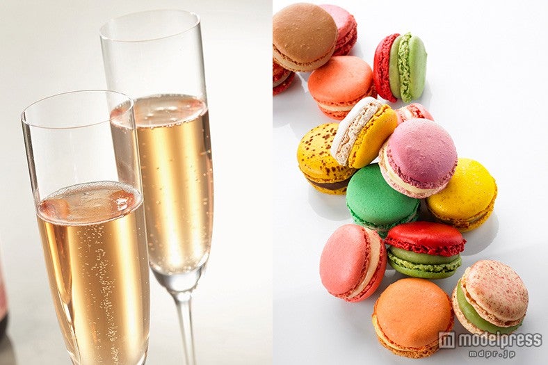シャンパン＆マカロンのサービスも