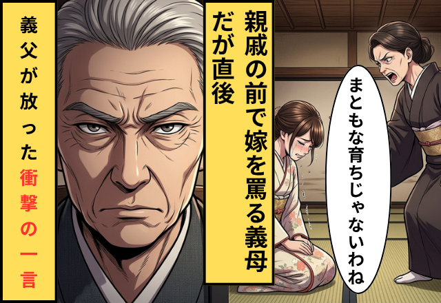 親戚の前で”嫁の家系”を馬鹿にする義母！？直後「じゃあ…」義父が放った”衝撃の一言”に義母が顔を真っ赤にした話
