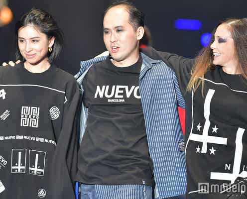 トレエン斎藤司、土屋アンナ&ラブリと肩組み“両手に花”状態 クールからのコミカルなランウェイ<TGC2018S/S>