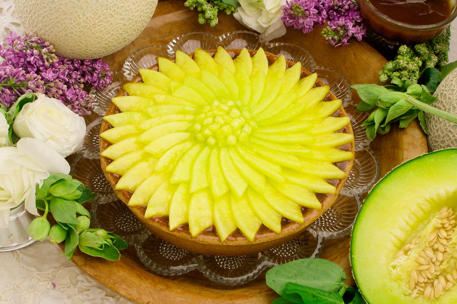 青山限定「マスクメロンとプリンのタルト」