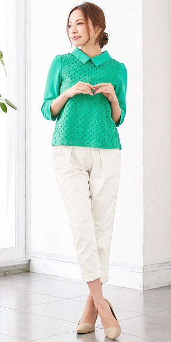 綿混テーパードタックチノパン「Pierrot」3,218円（税込）／画像提供：Pierrot