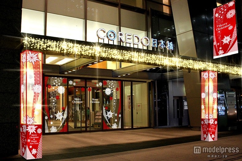 江戸切子の幾何学模様をあしらった和の光「コレド日本橋」