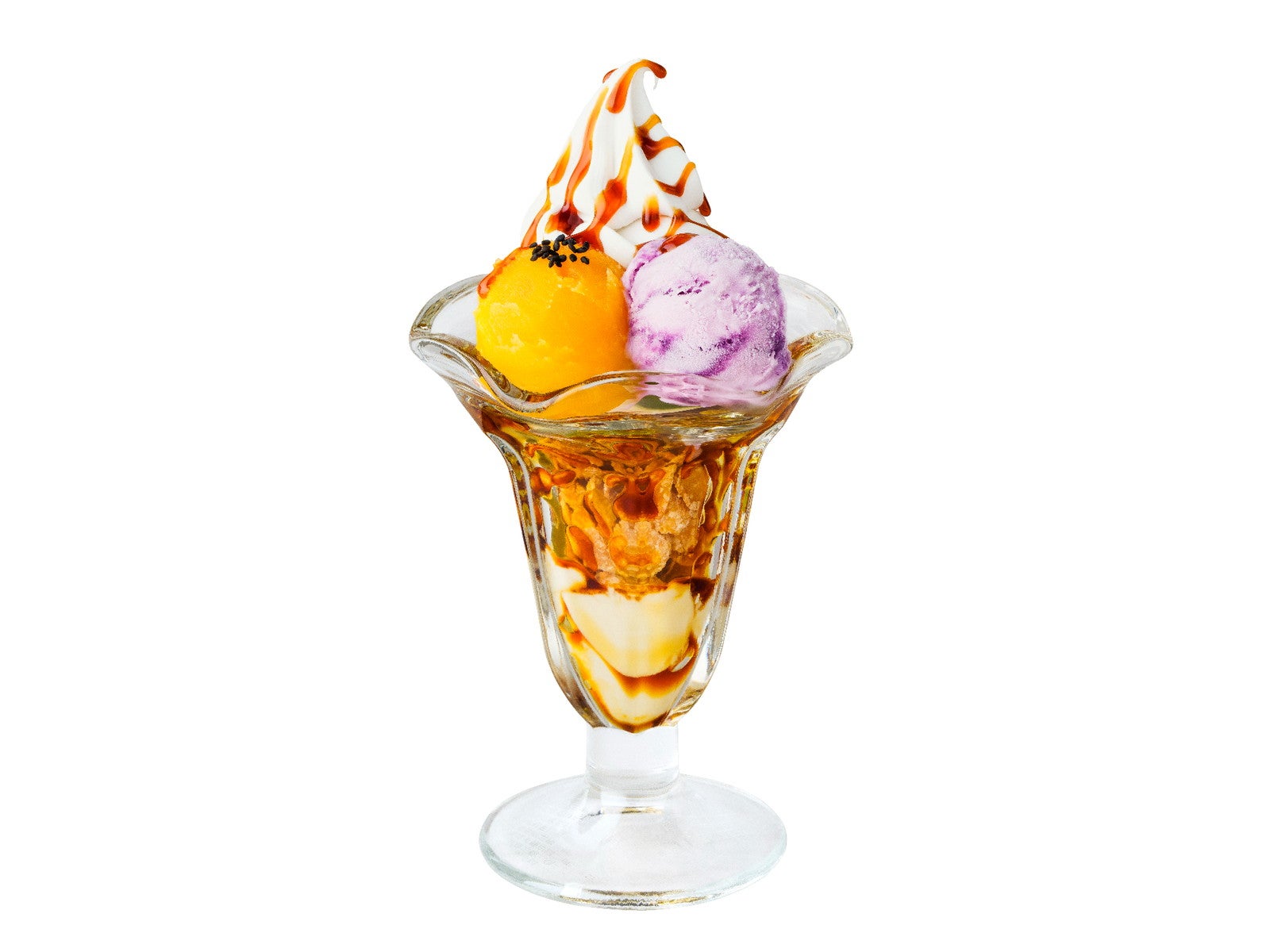 スイートポテト&紫芋のパフェ／提供画像