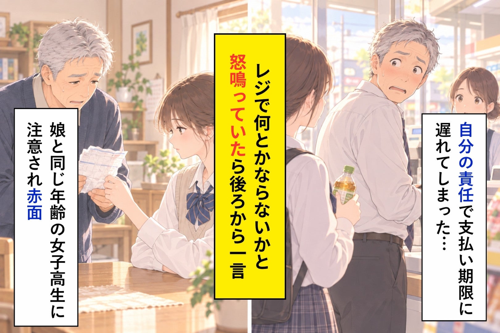 娘と同じ年頃の子に諭された俺が、翌日コンビニに戻った理由