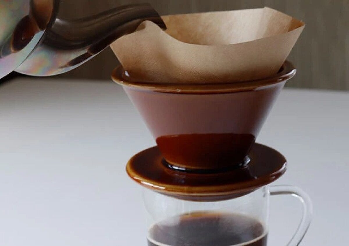 ダイソー　コーヒードリッパー（円すい形、ブラウン）　使用例