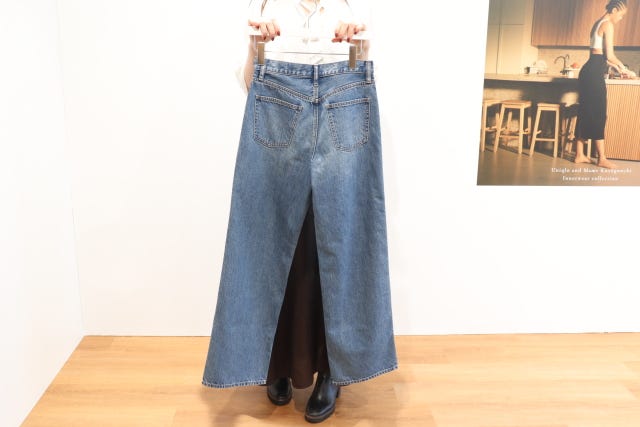 ユニクロ　バギーパンツ　体型カバー　デニム