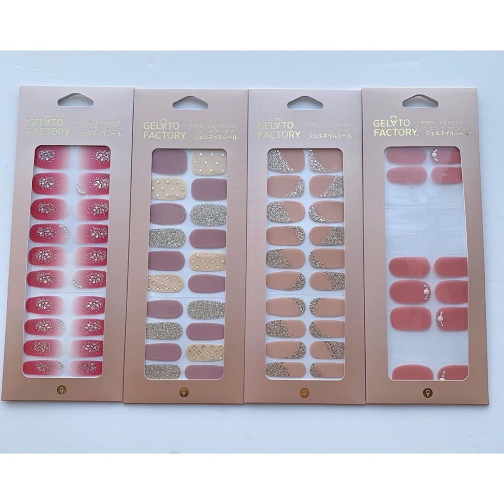 4種類のジェラートファクトリーのオフィスネイルシールの写真