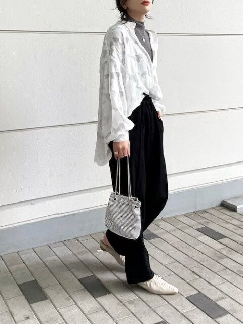 シアーシャツ 白