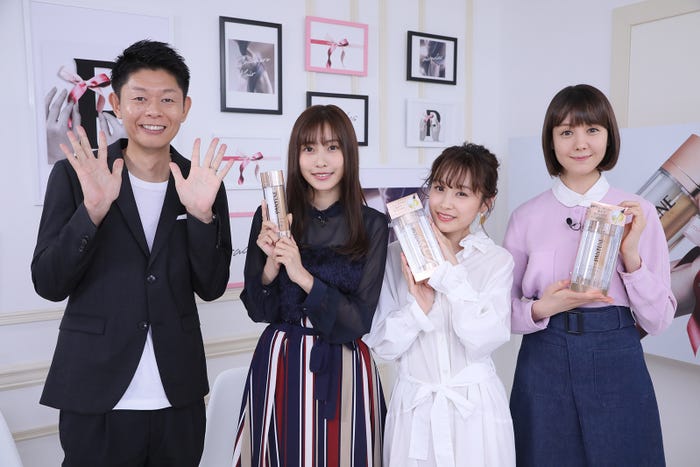 (左から)島田秀平、佐野ひなこ、高橋愛、トリンドル玲奈(提供写真)