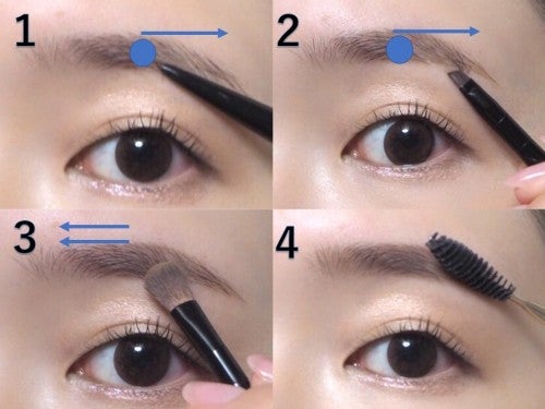 基本のナチュラル眉毛の書き方プロセス