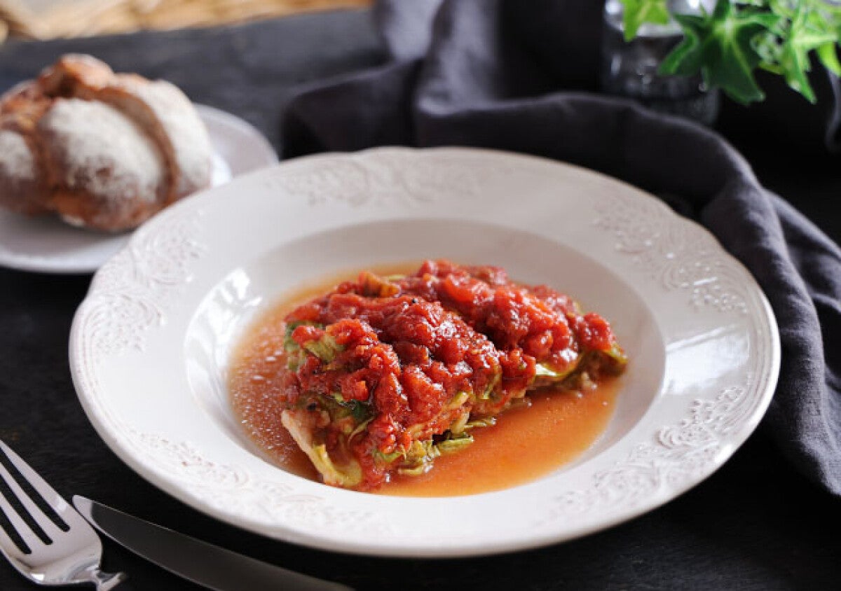 春キャベツの本当に美味しい食べ方見つけた！15分で簡単！春キャベツと豚肉のトマトチーズ蒸し