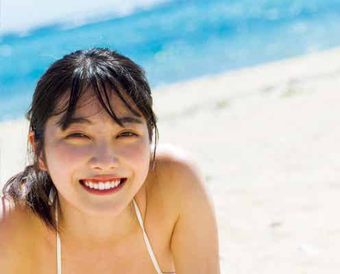 “現役JKの大型ルーキー”福田ルミカ、美谷間に釘付け 初の写真集未公開カット公開