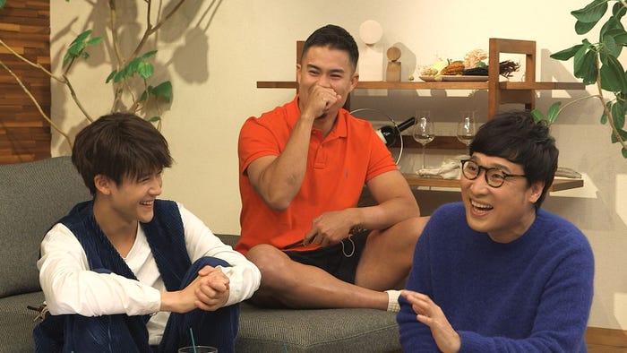 葉山奨之、田村優選手、山里亮太「TERRACE HOUSE TOKYO 2019-2020」25th WEEK(C)フジテレビ/イースト・エンタテインメント
