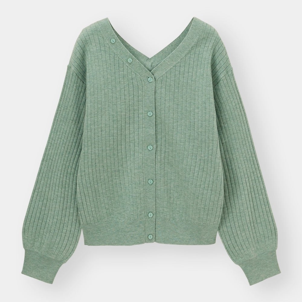 GUのリブマルチウェイカーディガンの写真