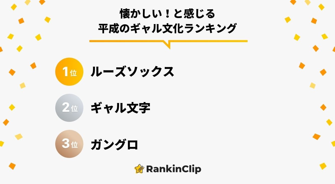 懐かしい！と感じる平成のギャル文化ランキング