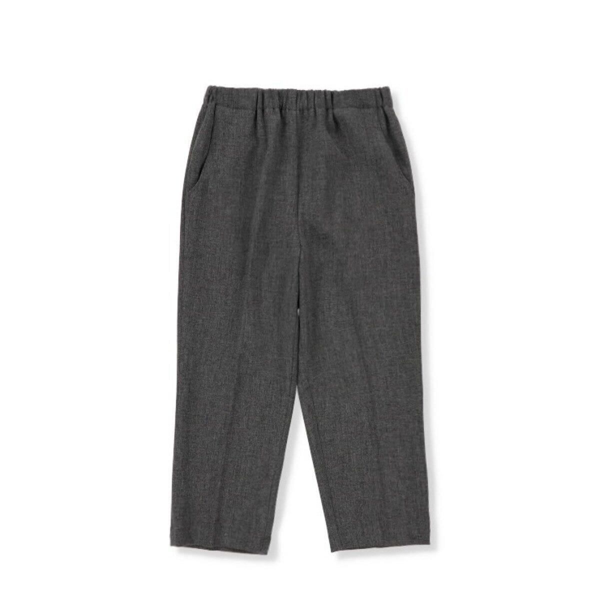 杢調グレーのヘリンボン柄パンツ
