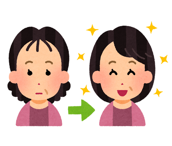 若返る髪型のイラスト