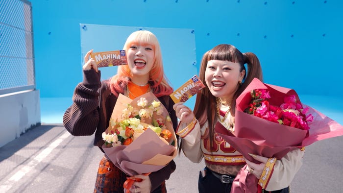 MAHINA、渡辺直美「クランキー」新TVCM「チョコサクサァァーク」篇メイキング(提供写真)
