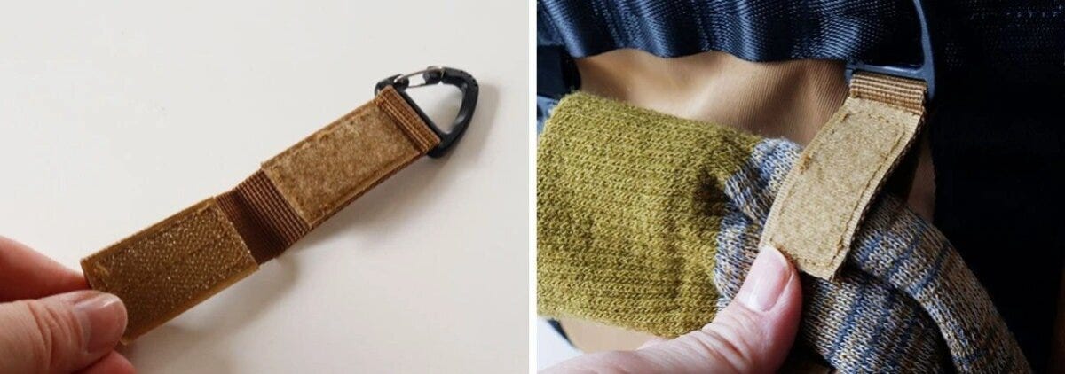 ダイソー カラビナストラップ(三角カン面ファスナー) 使用例 ダイソー カラビナストラップ(三角カン面ファスナー) 使用例