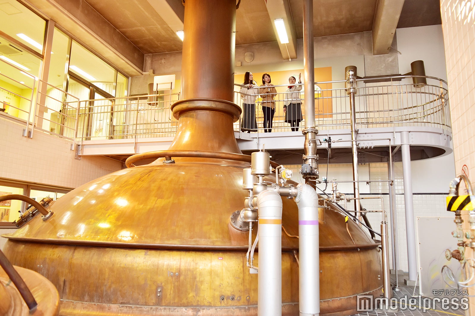 大きな仕込釜に大興奮！（C）モデルプレス