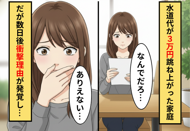 ある日水道代が【３万円】も上がった家庭！？だが「え、ありえない」まさかの原因に妻がフリーズした話