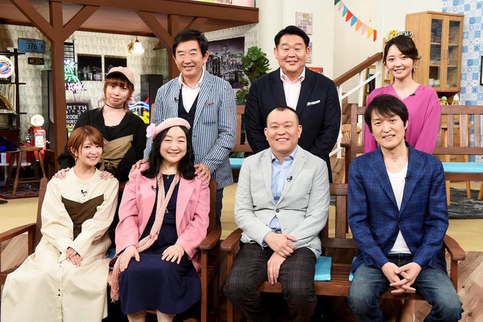 (上段左から)矢口真里の妹・美樹、石田純一、花田虎上、竹由佳テレビ東京アナウンサー(下段左から)矢口真里、石田純一の姉・桃子、千原せいじ、千原ジュニア (C)テレビ東京