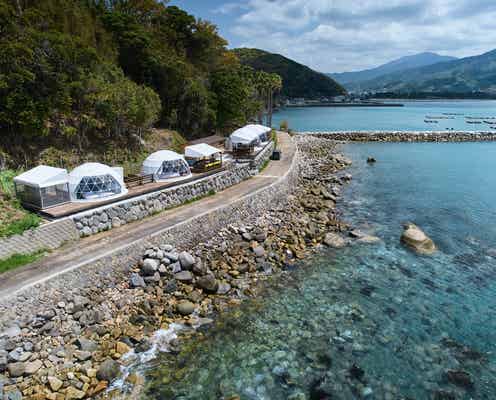 福岡糸島にグランピング施設「地球MIRAI」海を望むドームテントや空中テントに宿泊