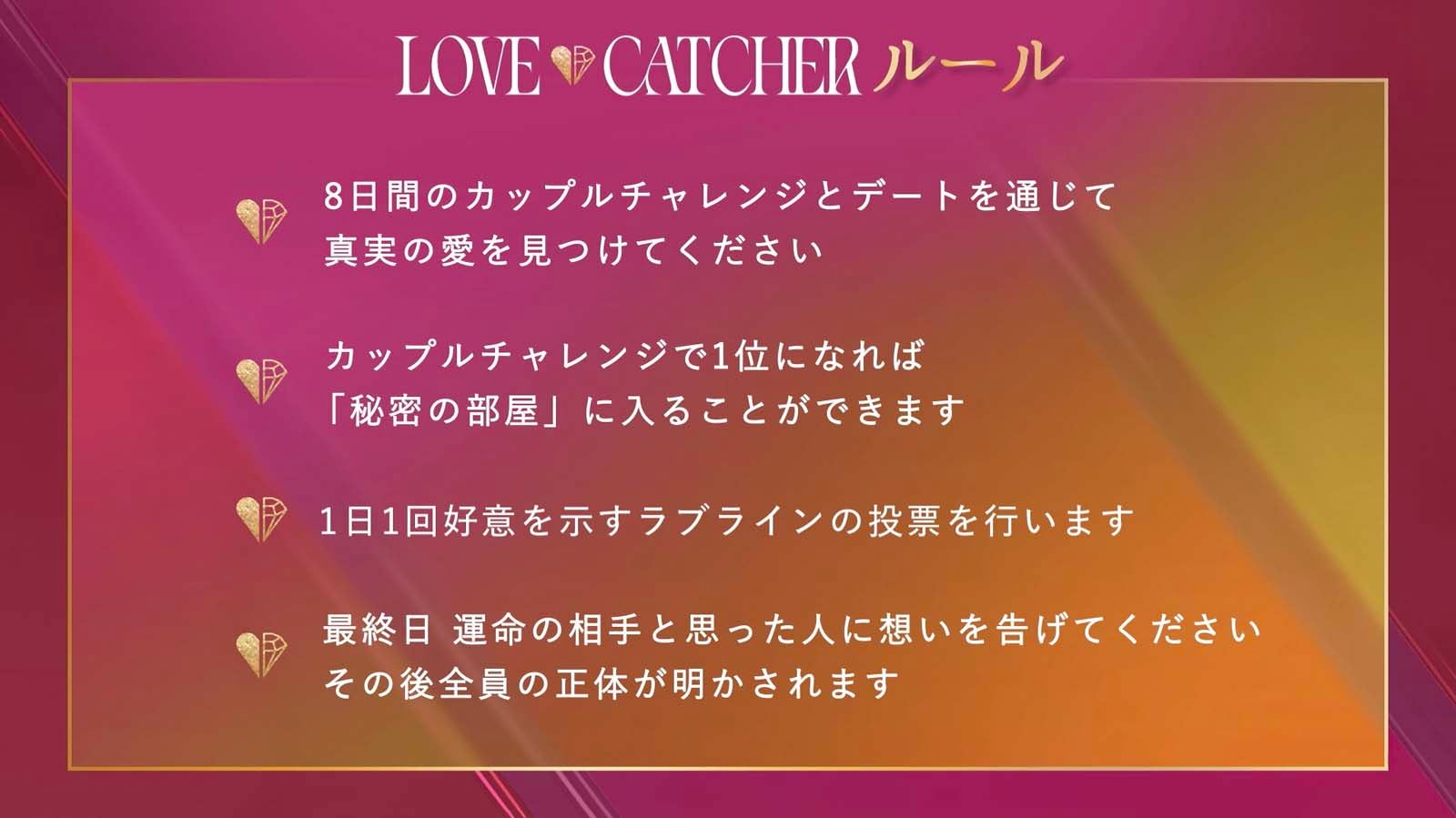「LOVE CATCHER Japan」第1話より（C）CJ ENM CO., LTD. All Rights Reserved（C）AbemaTV,Inc.