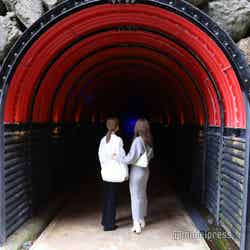赤いトンネルをくぐり抜けて洞窟へ（C）モデルプレス