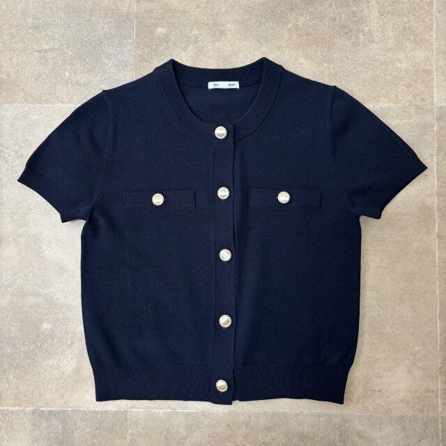 GU　メタルボタンカーディガン（半袖）Q　NAVY