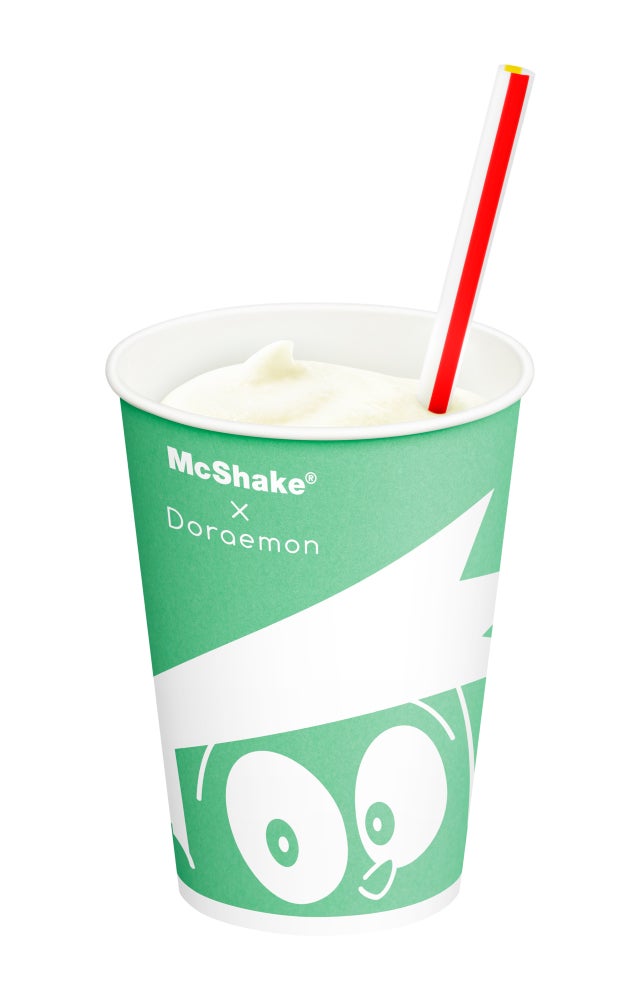 マックシェイク ヨーグル“ド”(ヨーグルト味)(C)藤子プロ・小学館・テレビ朝日・シンエイ・ADK
