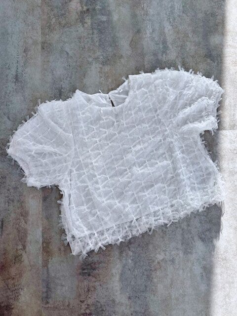 coca　リボンチュールブラウス　White