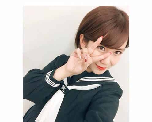 岡井千聖、セーラー服ショットにファン絶賛「可愛い」「最高!」