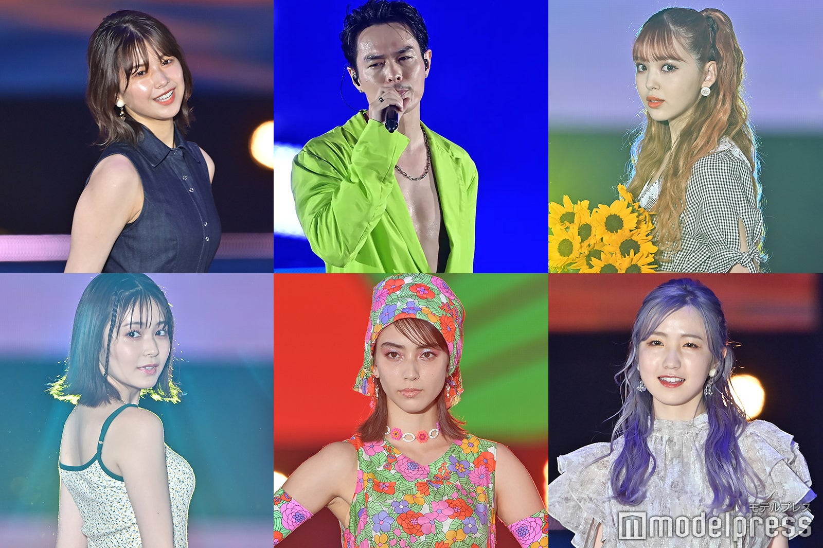 （左上から時計回りに）渡邉理佐、今市隆二、藤田ニコル、本田仁美、滝沢カレン、久間田琳加（C）モデルプレス