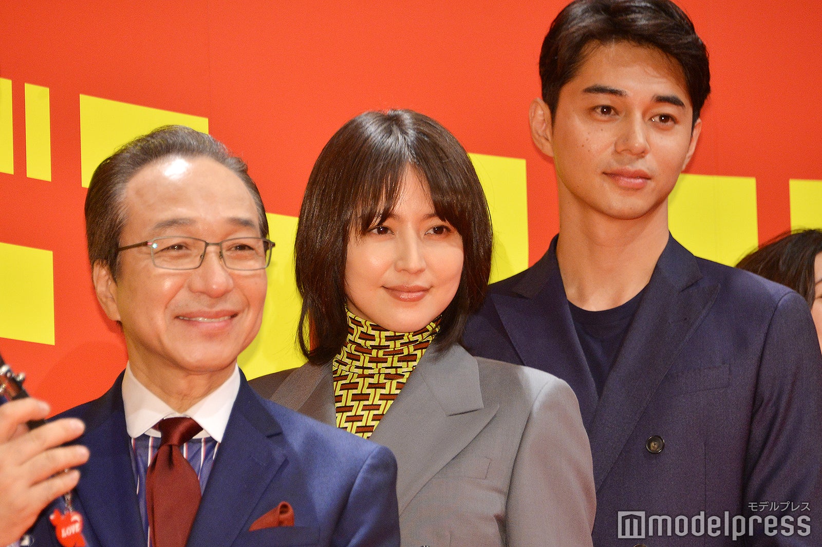 （左から）小日向文世、長澤まさみ、東出昌大（C）モデルプレス