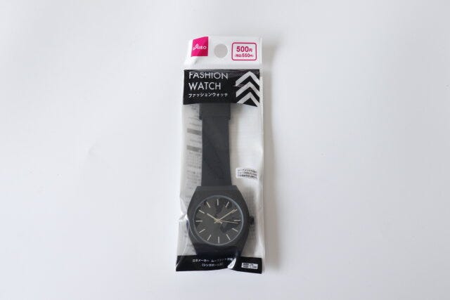 100円ショップ　100均　百円ショップ　便利　優秀　使える　おすすめ　オススメ　レビュー　ダイソー　DAISO　ファッションウォッチ（BK）　腕時計　時計