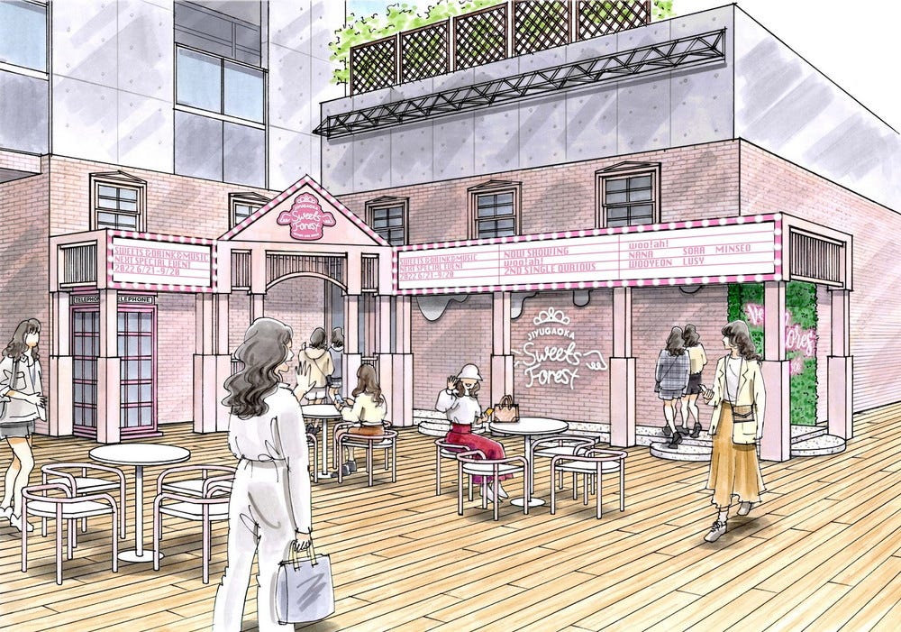 「自由が丘スイーツフォレスト」2022年春刷新、日本初出店カフェ&スイーツ集まる“韓国っぽ”空間へ