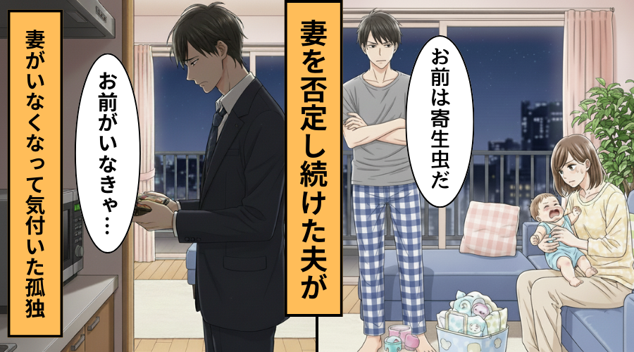 妻を”無能な寄生虫”と言う夫！だがその夜に妻が逃げ出した結果…⇒夫「お前なしじゃ生きていけない」