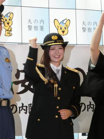 園田あいかが一日警察署長 元セラピストで曽祖父は警察官 悪女役に興味「許せない役を作り込むのも面白い」