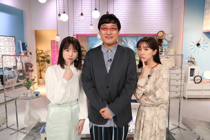 (左から)弘中綾香アナウンサー、山里亮太、田中みな実(C)テレビ朝日